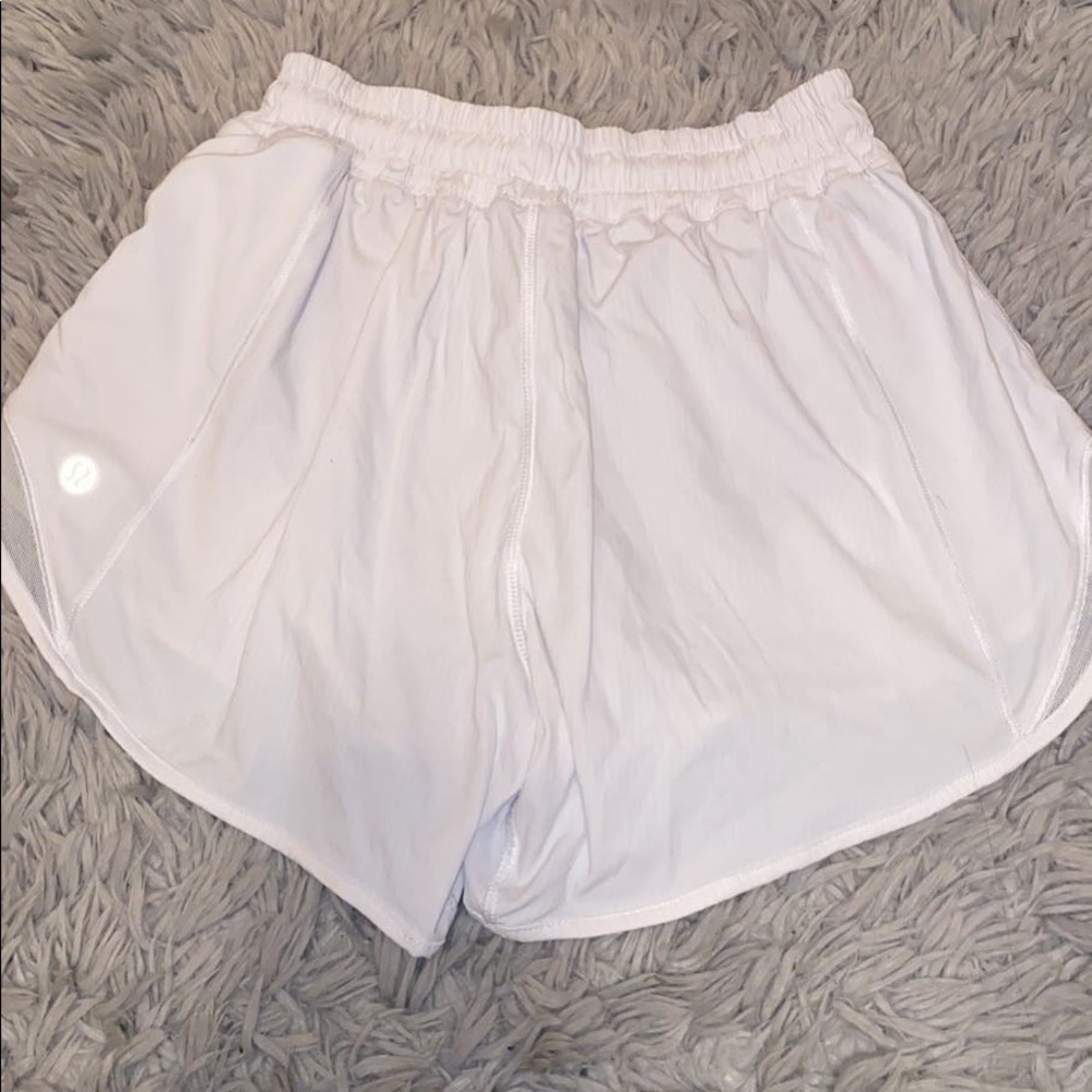 White Lululemon Hotty hot shorts